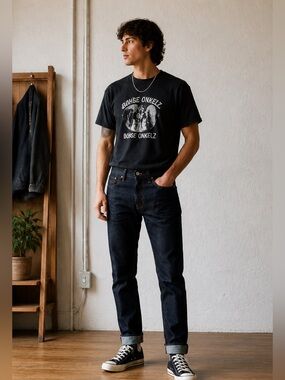 JEAN SHOP Raw Selvedge Denim Jeans Men’s 30  Long Slim Fit Made In USA Dark Wash